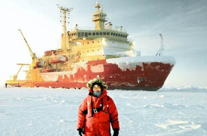 Mrs. Cushing in Antarctica